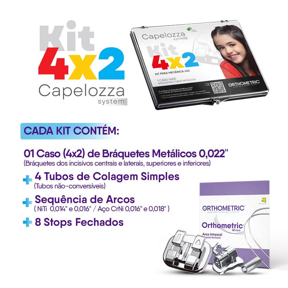 KIT CAPELOZZA SYSTEM 4X2 + (TUBOS, SEQ. DE ARCOS E STOPS) 01 CASO ORTHOMETRIC