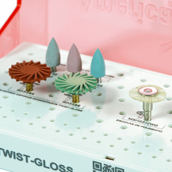KIT P/TERMINACION Y PULIDO ESPIRAL TWISTGLOSS 3/1 AMERICAN BURRS