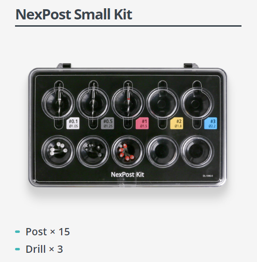 PERNO FIBRA VIDRIO NEXPOST KIT 15/1 C/FRESAS META BIOMED