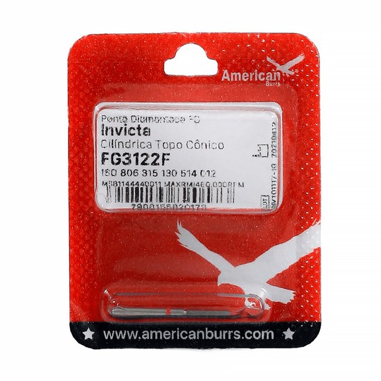 FRESA DIAMANTE INVICTA CILINDRICA TOPE CONICO FG3122F RAZOR AMERICAN BURRS