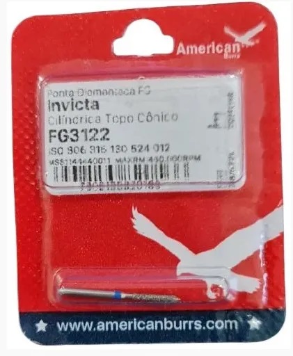 FRESA DIAMANTE INVICTA CILINDRICA TOPE CONICO FG3122 RAZOR AMERICAN BURRS