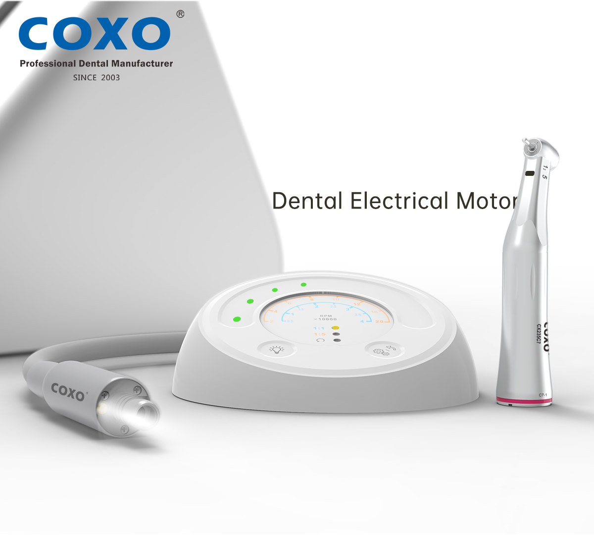 MICRO-MOTOR ELECTRICO C/CONTRA-ANGULO 1:5 y 1:1 C-PUMA MINI COXO