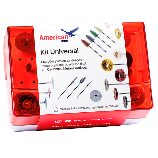 KIT P/TERMINACION Y PULIDO UNIVERSAL LABORATORIAL AMERICAN BURRS