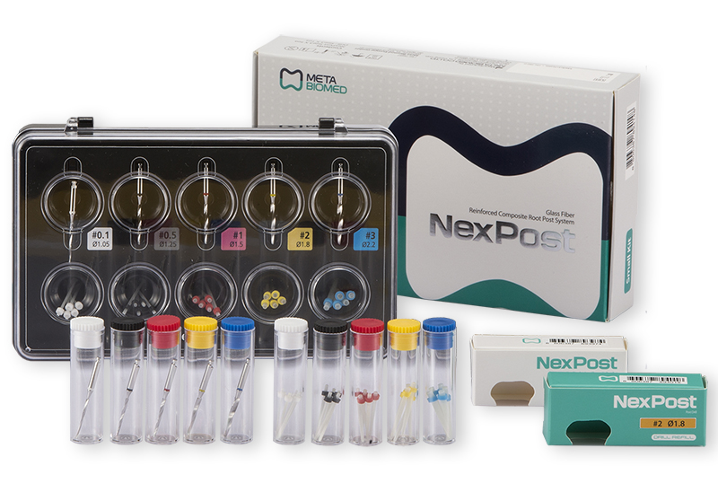 PERNO FIBRA VIDRIO NEXPOST KIT 25/1 C/FRESAS META BIOMED