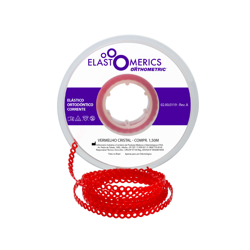 ELASTICOS CADENETA MEDIO CRISTAL ROJO 1.5M ORTHOMETRIC