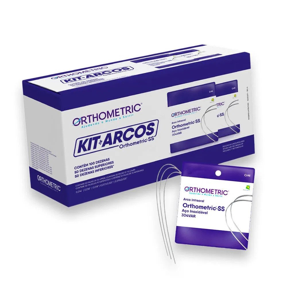 ARCO ACERO STAINLESS ORTHOMETRIC KIT 100 PAQUETES PROMO (REDONDOS+RECTANGULARES)