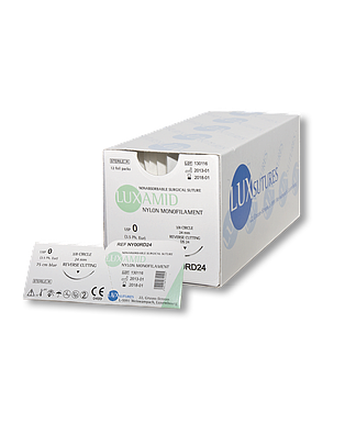 AGUJA DE SUTURA C/HILO #3/0 SEDA LUXSUTURES 12/1