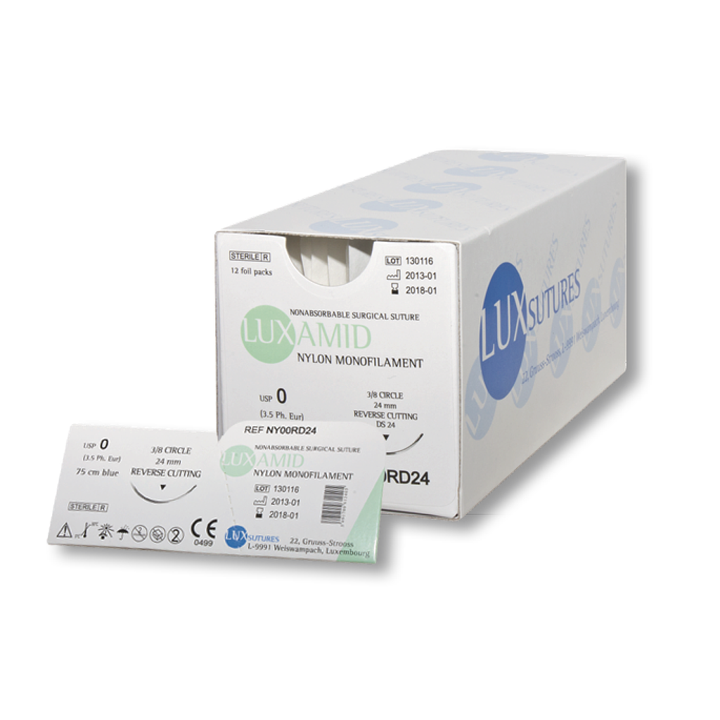 AGUJA DE SUTURA C/HILO #5/0 20MM SEDA LUXSUTURES 12/1