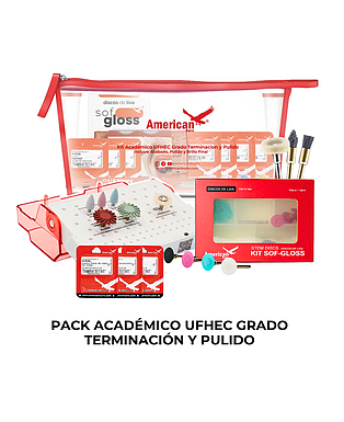 KIT ACADEMICO UFHEC GRADO P/TERMINACION Y PULIDO AMERICAN BURRS (INCLUYE DISCOS SOFGLOSS)