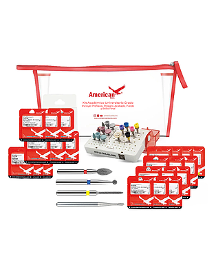 KIT ACADEMICO UNIVERSITARIO GRADO OPERATORIA, TERMINACION Y PULIDO AMERICAN BURRS