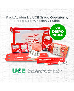 KIT ACADEMICO UCE GRADO OPERATORIA PREPARO, TERMINACION Y PULIDO AMERICAN BURRS