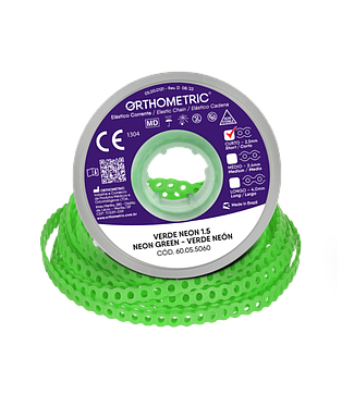 ELASTICOS CADENETA CORTO VERDE NEON 1.5M ORTHOMETRIC